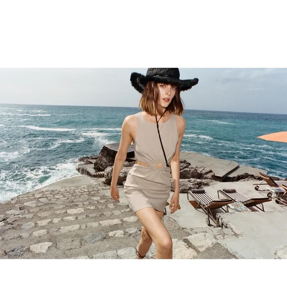 a line long dress with sleeves Lara Dresses
